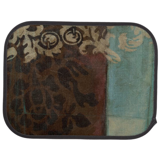Abstract Damask Tapestry by Jennifer Goldberger Car Floor Mat (Rear)