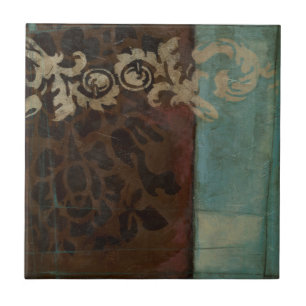 Abstract Damask Tapestry by Jennifer Goldberger Ceramic Tile