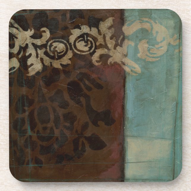 Abstract Damask Tapestry by Jennifer Goldberger Drink Coaster (Front)