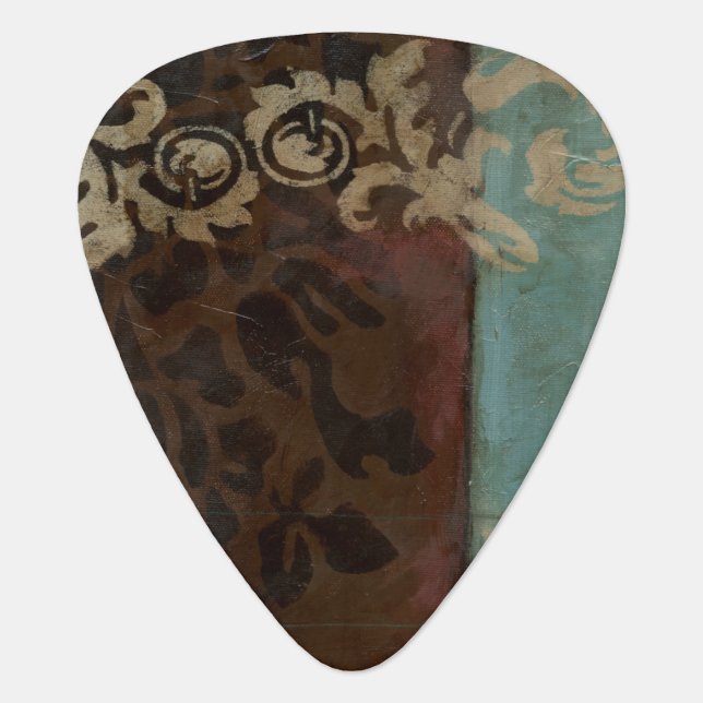 Abstract Damask Tapestry by Jennifer Goldberger Guitar Pick (Front)