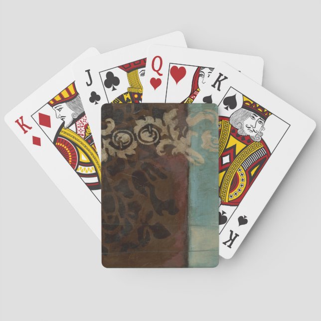 Abstract Damask Tapestry by Jennifer Goldberger Poker Cards (Back)