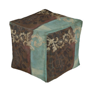 Abstract Damask Tapestry by Jennifer Goldberger Pouf