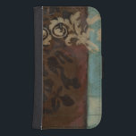 Abstract Damask Tapestry by Jennifer Goldberger Wallet Phone Case For Samsung Galaxy S4<br><div class="desc">Brown battles turquoise in this abstract damask tapestry print by Jennifer Goldberger. The subtle patterns give the piece movement. Get yours today!</div>