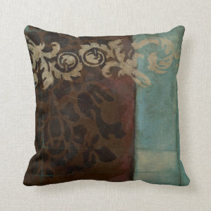 Abstract Damask Tapestry by Jennifer Goldberger Throw Pillow