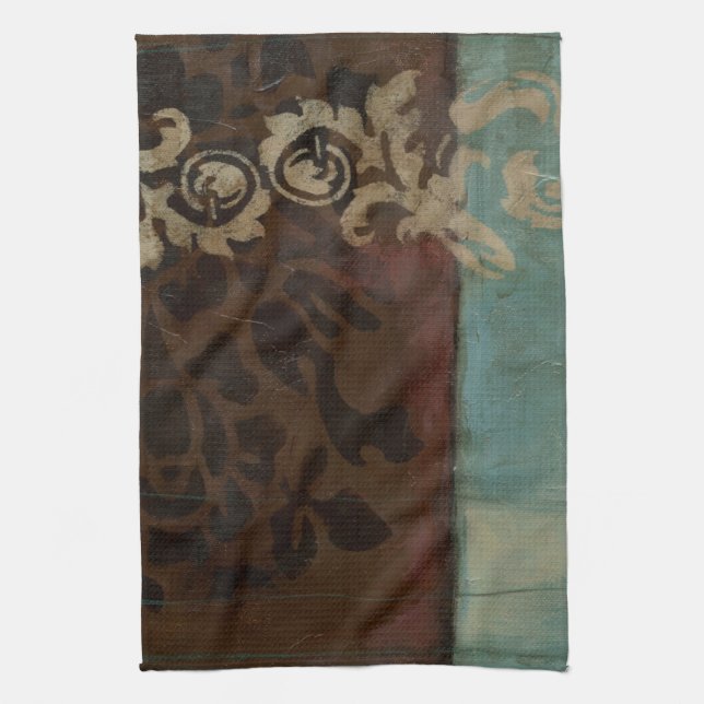 Abstract Damask Tapestry by Jennifer Goldberger Towel (Vertical)