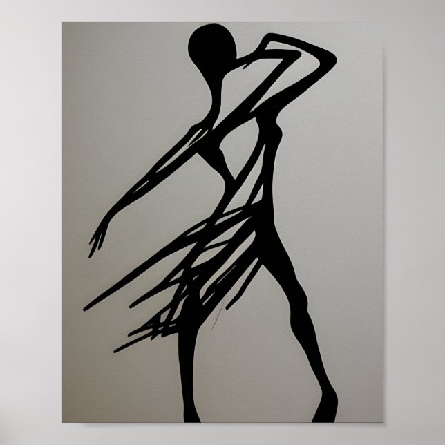 Abstract Dance Silhouette Poster (Front)