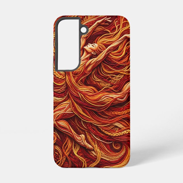 Abstract Dancer Fire Red Thread Samsung Cases (Back)