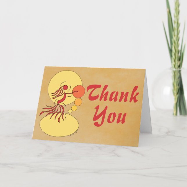 Abstract Dancer Letterpress Thank You Card (Front)