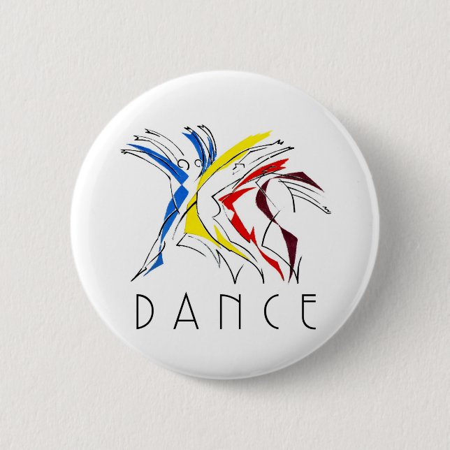 Abstract Dancers Dancing - Dance Lover Artwork Button (Front)