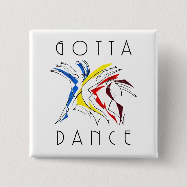 Abstract Dancers Dancing - Dance Lover Artwork Button (Front)