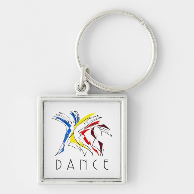 Abstract Dancers Dancing - Dance Lover Artwork Keychain (Front)