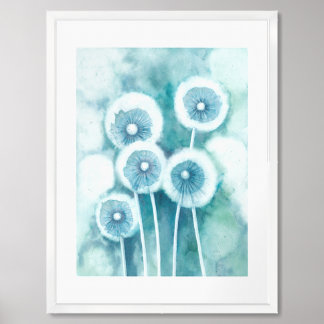 Abstract Dandelions Framed Art