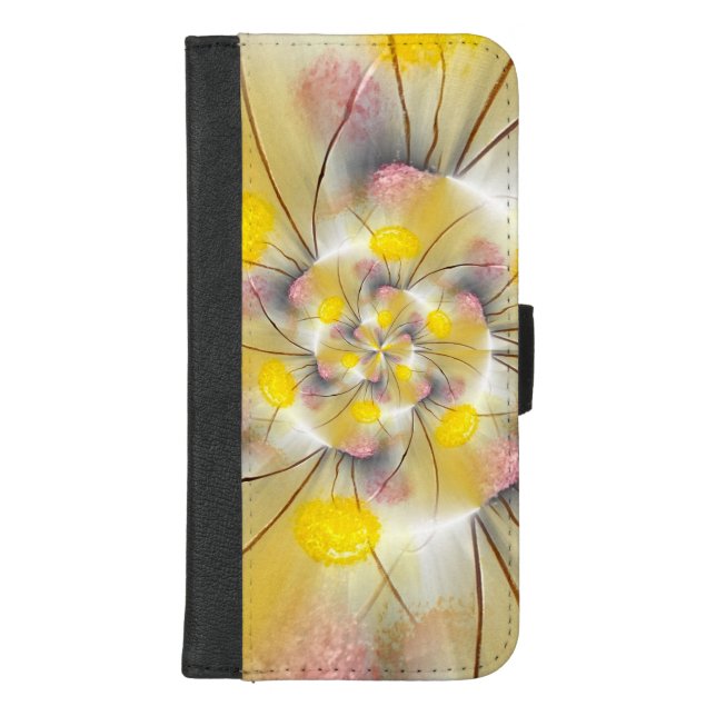 Abstract dandelions iPhone wallet case (Front)
