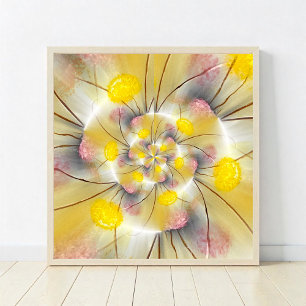 Abstract dandelions poster