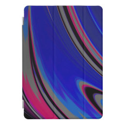 Abstract Dark Blue Gray Magenta Fractal iPad Pro Cover