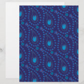 Abstract Dark Blue Paisley Tulip Floral pattern (Front/Back)
