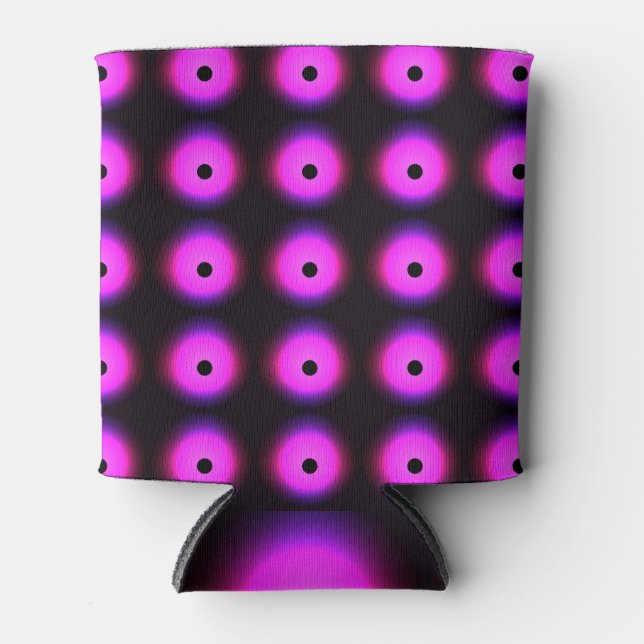 Abstract Dark Pink: Glowing Seamless Can Cooler (Front)
