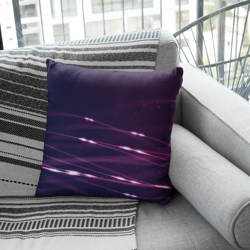 Abstract Dark Purple Cotton Throw Pillow