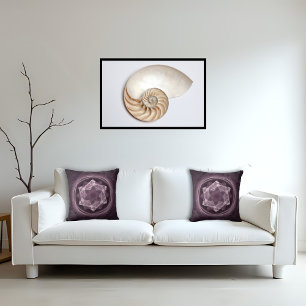 Abstract Dark Purple Fractal Throw Pillow