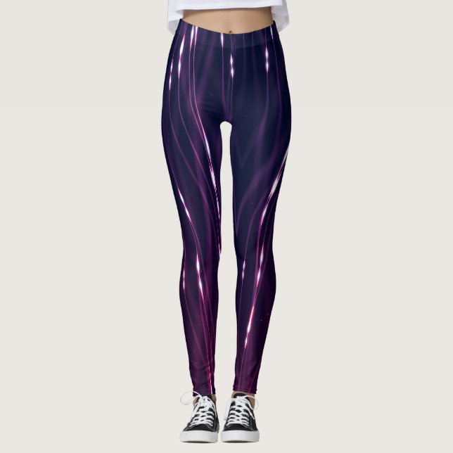 Abstract Dark Purple Leggings (Front)