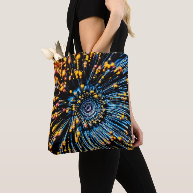 Abstract Data Stream Art Tote Bag (Close Up)
