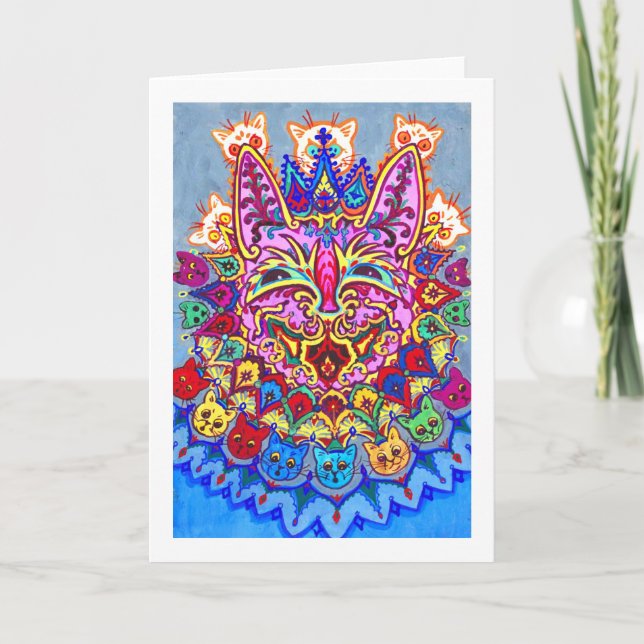 Abstract Decorative Cat, Louis Wain Card (Front)