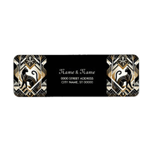 Abstract Decorative Cat Return Address Labe Label