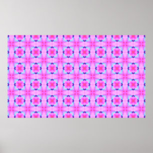 Abstract decorative geometric kaleidoscope texture poster