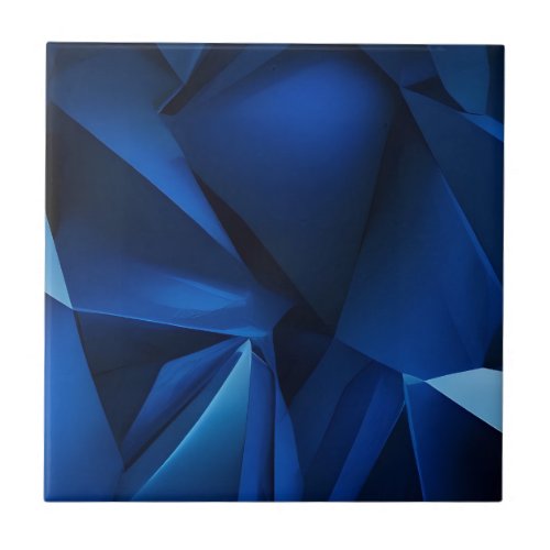 Abstract Deep Blue Ceramic Tile