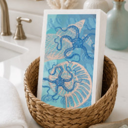 Abstract Deep Blue Sea Paper Guest Towels