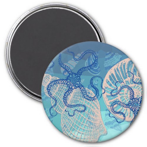 Abstract Deep Blue Sea Print 3 Magnet