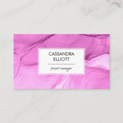 Abstract Deep Pink Unique Alcohol Ink Liquid Art Business Card