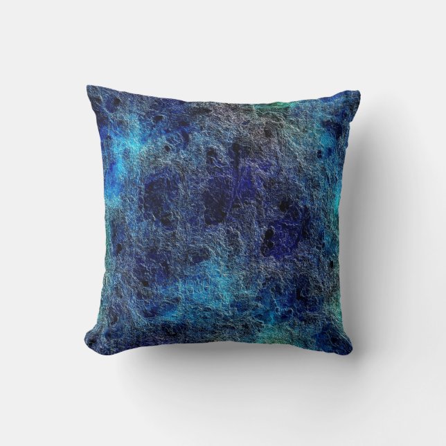 Abstract Deep Rich Jewel Colors Blue Throw Pillow (Front)