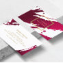 Abstract Deep Ruby Red Brushstrokes Business Card