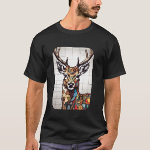 Abstract Deer Buck Design - Colorful Art for Moder T-Shirt