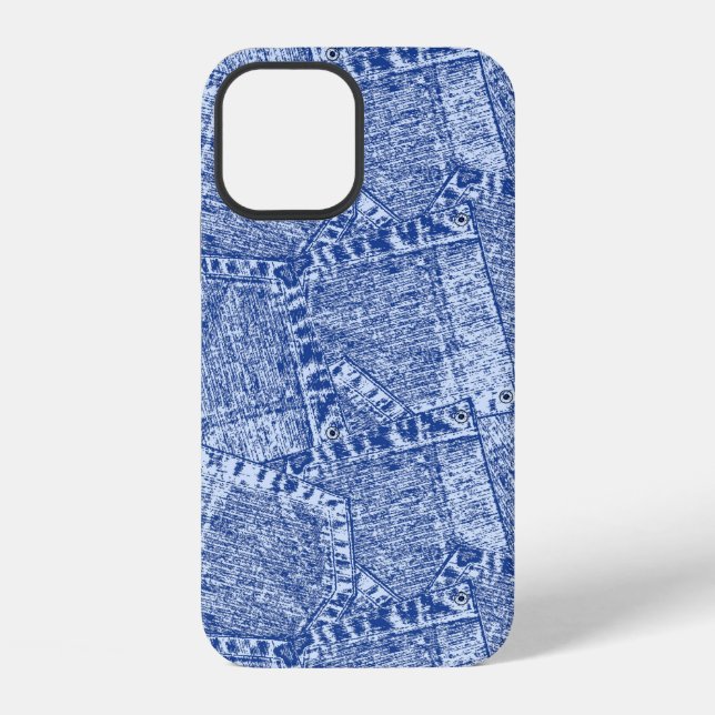 Abstract Denim Pockets Patchwork Seamless Pattern  Iphone Case (Back)