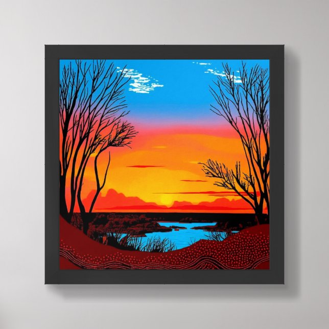 Abstract Desert Background Landscape Art #2 Framed Art (Framed Front)