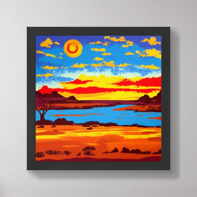 Abstract Desert Background Landscape Art #4 Framed Art (Framed Front)