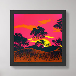 Abstract Desert Background Landscape Art #6 Framed Art