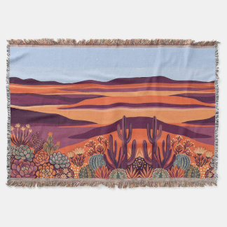 Abstract Desert Blankets - Tangerine & Plum