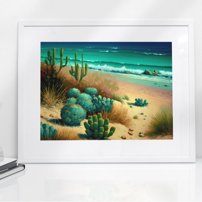 Abstract Desert by the Sea Beach Painting Poster (Creator Uploaded)