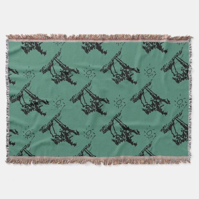 Abstract Desert Cowboy Throw Blanket (Front)