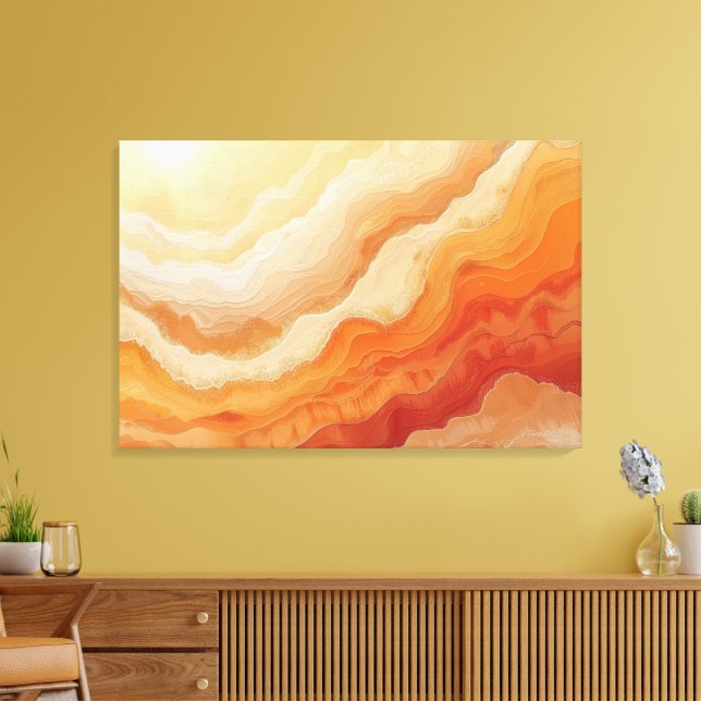 Abstract Desert Flow Warm Terracotta Sunset Canvas Print (Insitu(LivingRoom))