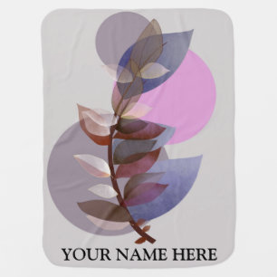 Abstract Desert Leaf Stone Landscape Personalized Baby Blanket