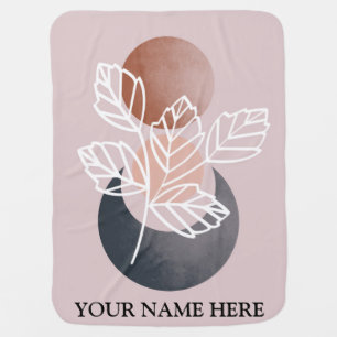 Abstract Desert Leaf Stone Landscape Personalized Baby Blanket