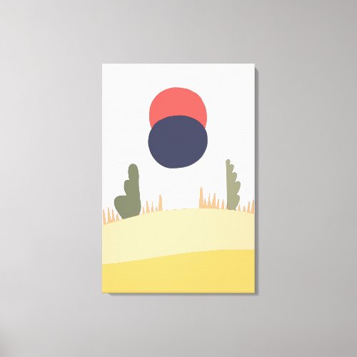 Abstract desert moonrise canvas print