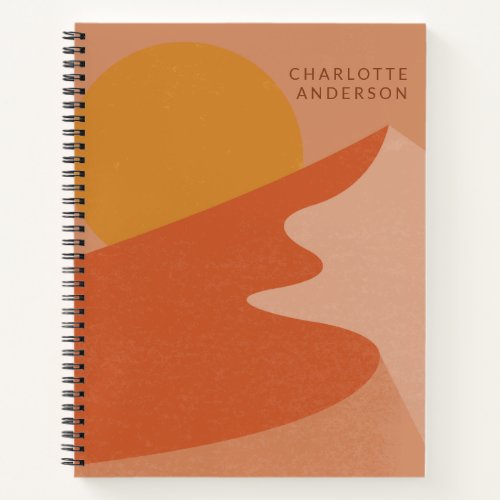 Abstract Desert Mountain Illustration Personalized Notebook