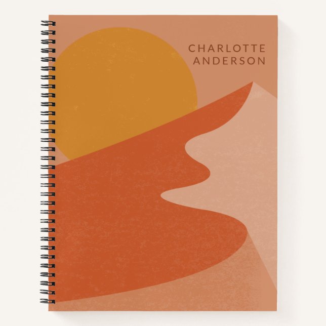 Abstract Desert Mountain Illustration Personalized Notebook (Front)