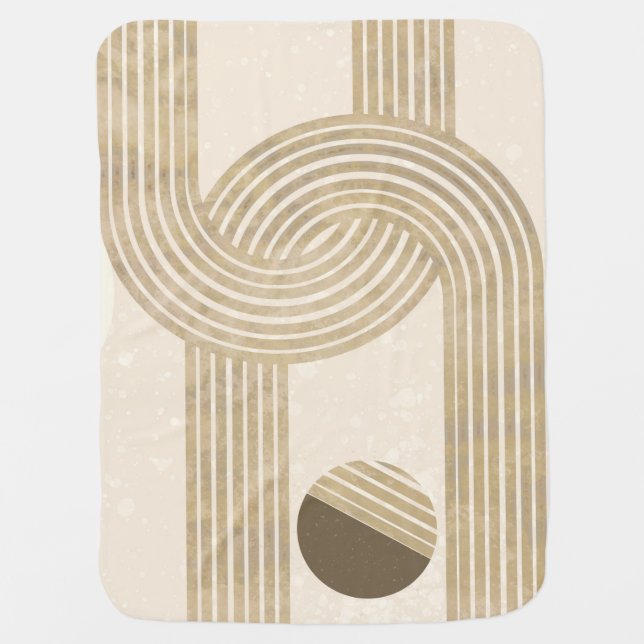 Abstract Desert Mountain Landscape Personalized  B Baby Blanket (Front)