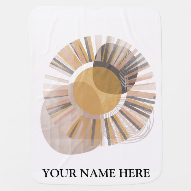 Abstract Desert Mountain Landscape Personalized  Baby Blanket (Front)